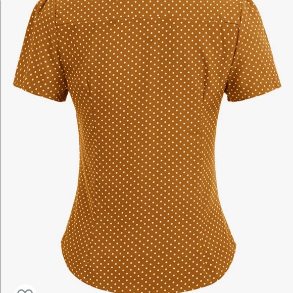 Women’s dressy polka dot tunic - mustard - Picture 3 of 3